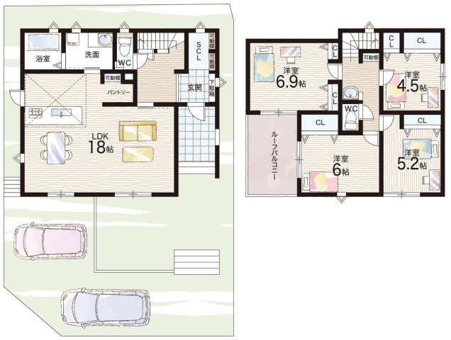 神戸市北区広陵町　第25-1期　新築一戸建ての間取り