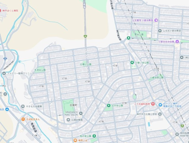神戸市北区広陵町　第25-1期　新築一戸建ての地図