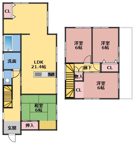 【間取り】 | LFB再生住宅　大字西岐波　2階建