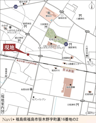 【地図】 | Livele Garden.S　笹木野町裏第４　１号棟 | ★内覧予約で新米4kg★