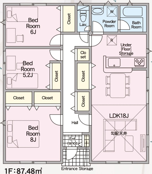 【間取り】 | 仲介手数料無料！阿知須小学校に通える新築戸建平屋　山口市阿知須　第８－１号棟　クレイドルガーデン　アーネストワン | お客様のご意見を凝縮した使いやすい間取り