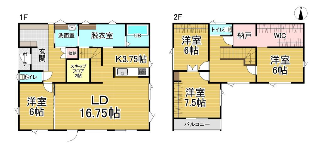 中古住宅　帯広市西15条北5丁目の間取り