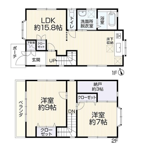 【間取り】 | 花見川区宮野木台２丁目　中古戸建て | 間取り図
