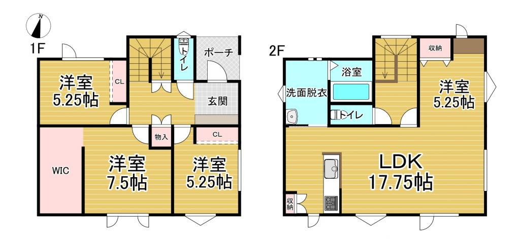中古住宅　帯広市西13条南39丁目の間取り