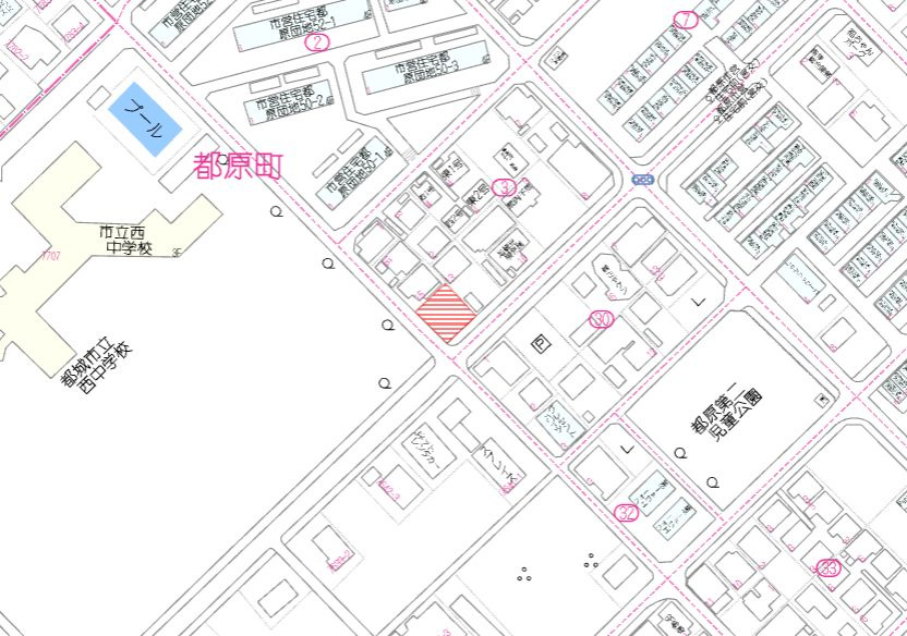 都城市都原町の売地の土地図