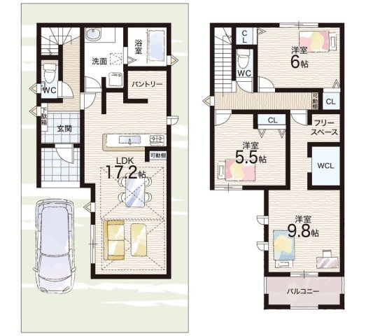 尼崎市塚口町　第1期　新築一戸建ての間取り|1号地