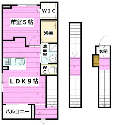 広島市安芸区矢野東６丁目のアパートの間取り
