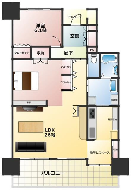 キングスコート豊田生駒の間取り
