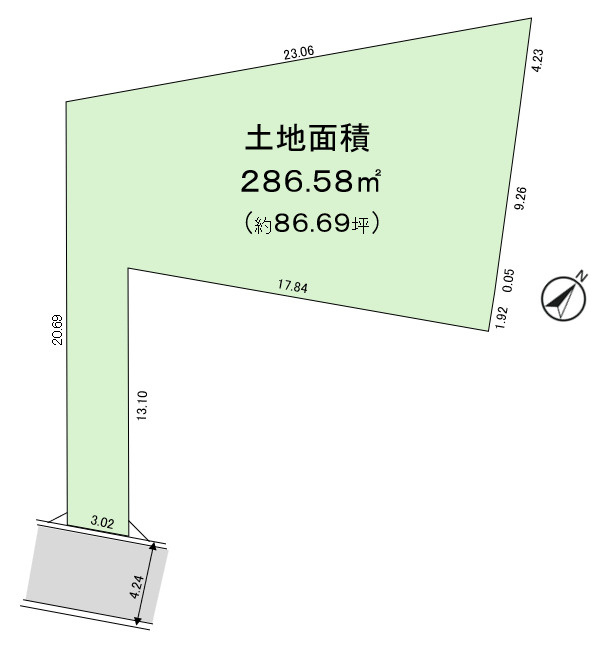 半町２　建築条件なし土地