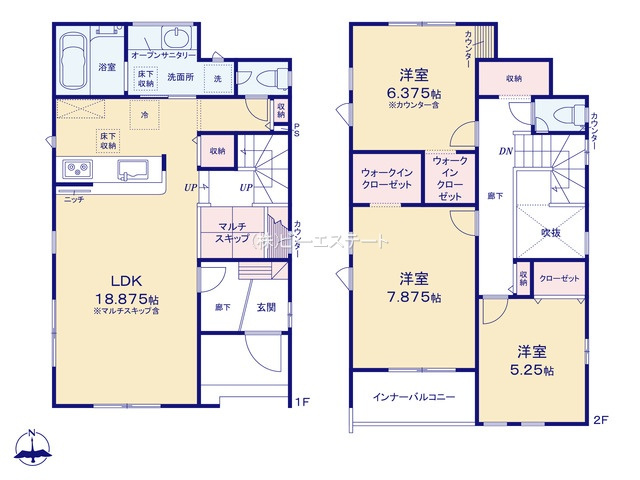 【間取り】 | 知多市新知斉宮畑　１号棟