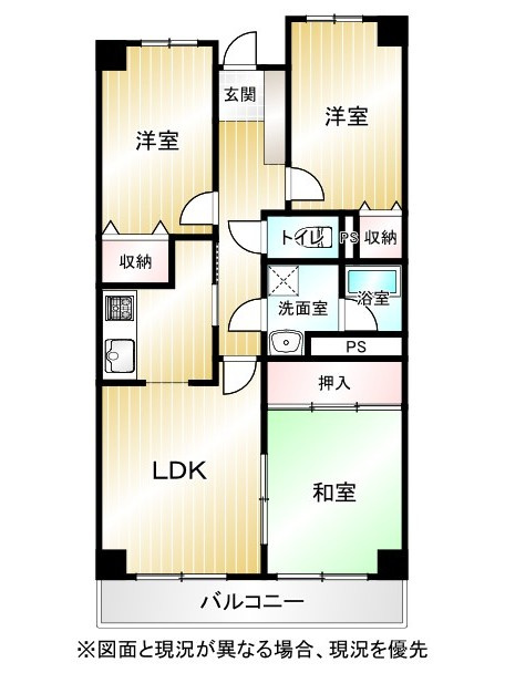 ダイアパレスビッグウィング深谷の間取り|図面と現況が異なる場合、現況を優先とします。