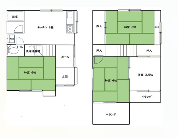 池之宮車庫付き戸建ての間取り