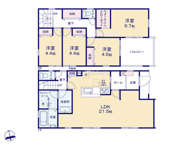 古河市大山第3　新築戸建　2号棟の間取り