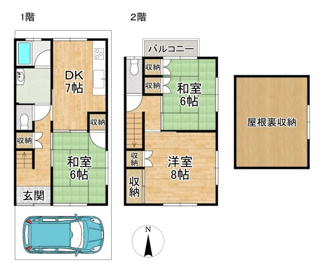 【間取り】 | 紫竹桃ノ本町貸家