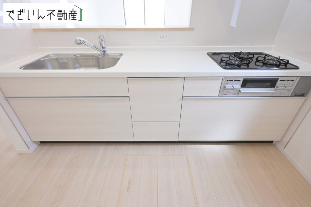 【キッチン】 | CRADLE GARDEN加須市馬内第3　【平屋】新築住宅 | ≪3号棟≫
現地(2026年5月撮影)