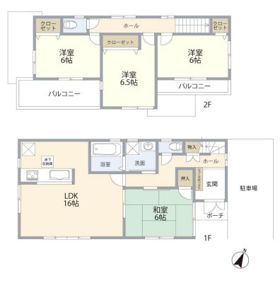 箕面市稲３丁目　中古戸建の間取り