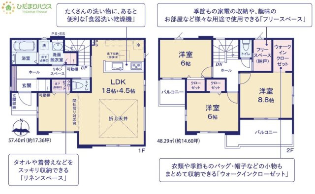 【間取り】 | 取手市本郷2期　新築戸建　2号棟 | 4LDKに対応可能な間取り☆彡
(2号棟）