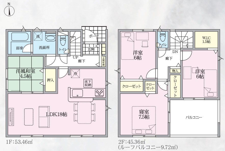 Cradle garden　行田市天満第2の間取り|図面と現況が異なる場合、現況を優先とします。