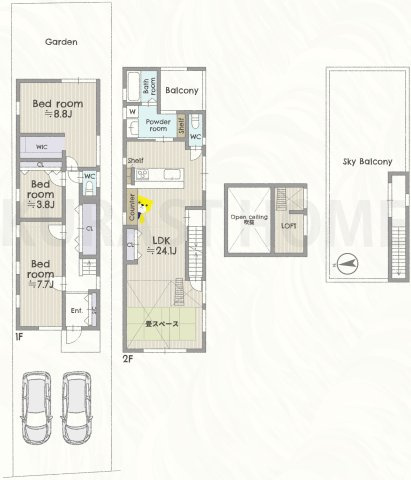 京都市伏見区久我本町　中古戸建の間取り