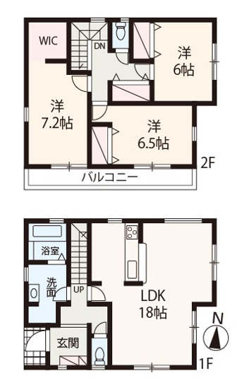 【間取り】 | Livele Garden.S堺市東区西野5期 | 全居室が洋室仕様＋6帖以上の広さ＋収納付きの3LDK！カースペース1台分有り(車種による)。