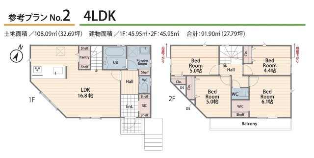 自然溢れる住宅街　土地の参考プラン|参考プラン