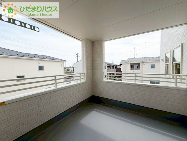 いわき市泉町滝尻第2　新築戸建　7号棟のバルコニー|広々としたバルコニー。お洗濯物もぜーんぶ干せちゃいます！！