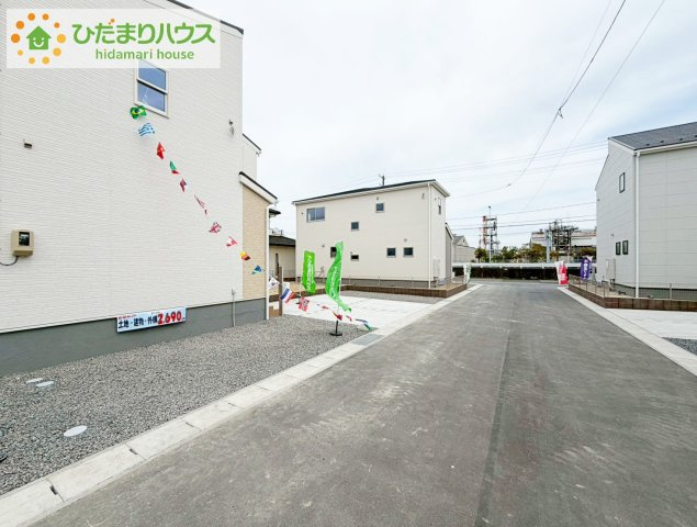いわき市泉町滝尻第2　新築戸建　7号棟の前面道路含む現地写真|耐震・制震の家！！大切なご家族を自然災害からお守りします！！