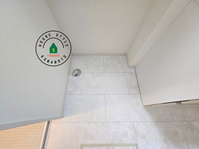 熊本市東区榎町第6-3棟（1号棟）の内観：施工例|ランドリースペースとなります。広々して有効的にご使用できます。 