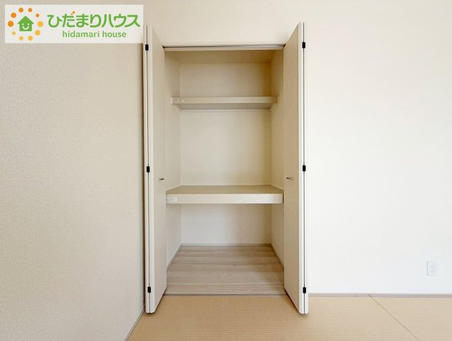いわき市泉町滝尻第2　新築戸建　8号棟の収納|"和室にも大容量のクローゼット完備！
お布団やお子様のおもちゃなどがスッキリ収納できますね(^^♪"
