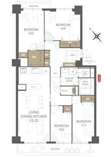 【間取り】布佐平和台駅前マンションウィングＢ 