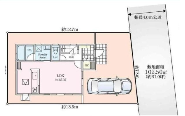 三鷹市大沢１丁目 中央線 三鷹駅 中古戸建の区画図