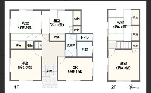 呉市阿賀北　貸家の間取り