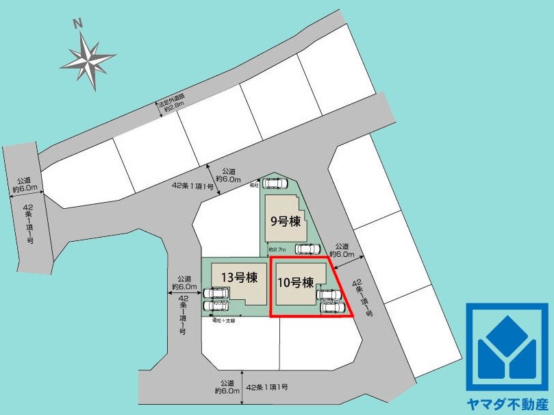 大津市雄琴５丁目　2期　10号棟の区画図