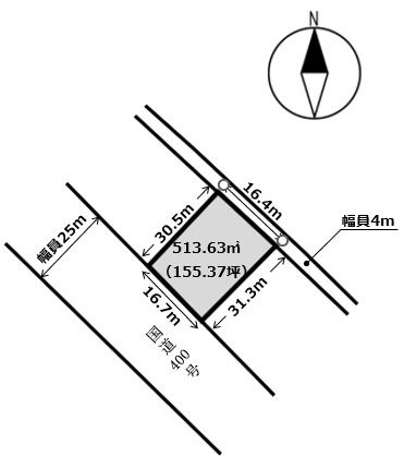 那須塩原市太夫塚　事業用地の土地図