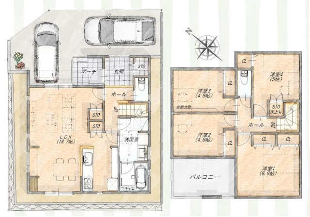 【横浜市保土ケ谷区新井町583-15新築戸建て】★仲介手数料無料★（新井小学校・新井中学校）の区画図