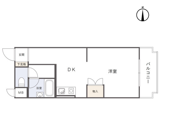 アルファ東古松Ⅱの間取り|専有面積：27.80㎡のコンパクトなワンルームマンションです。