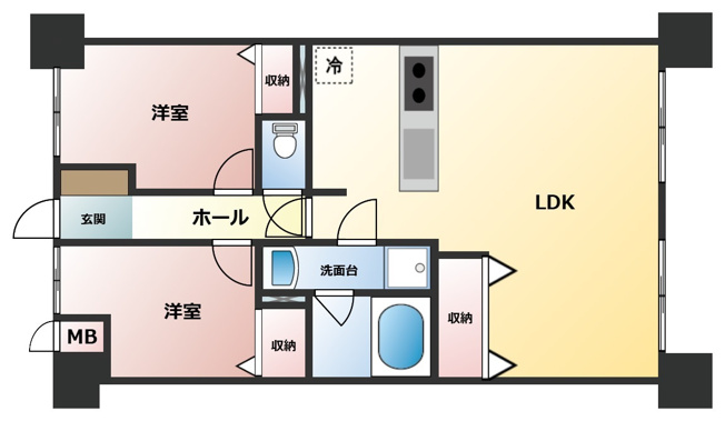 【間取り】 | クローバーマンション坪井中央公園