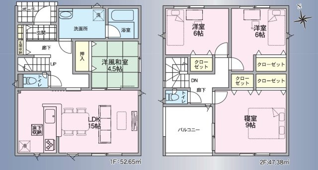 新築戸建　長野市稲里町中央1丁目　全4棟の間取り|１号棟間取図