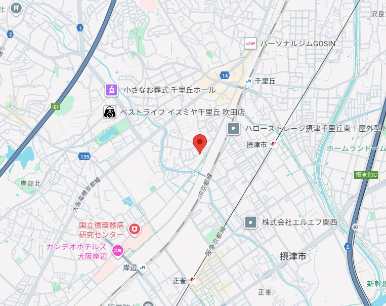 千里丘4丁目貸家の地図