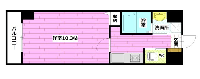 安芸郡府中町八幡２丁目の賃貸マンションの間取り