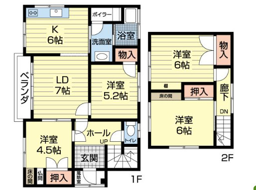 室蘭市港南町2丁目21-10戸建の間取り
