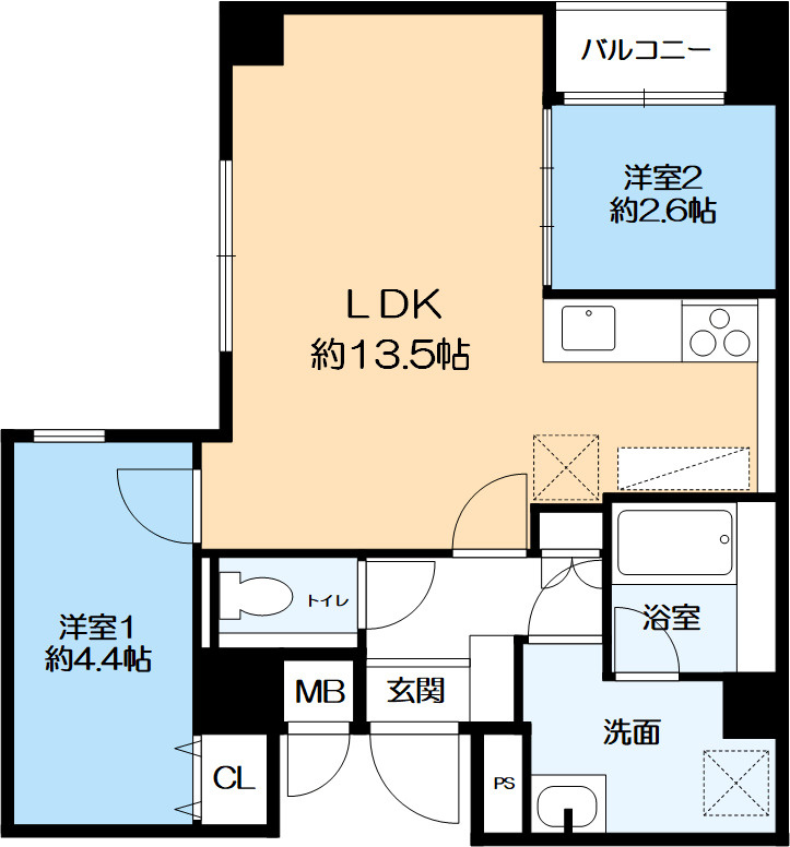 アダージオ東灘の間取り