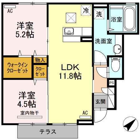 プラムQ　Ⅰ棟の間取り