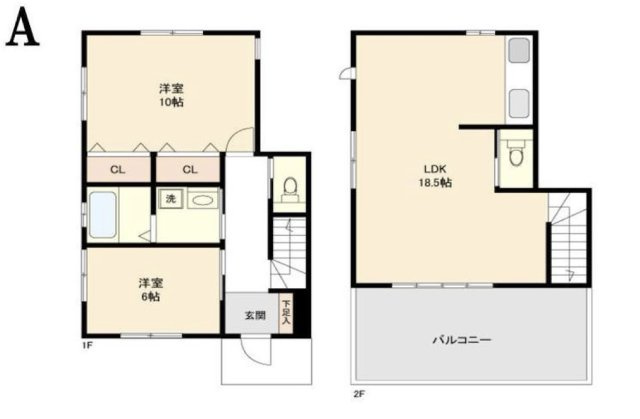 森の中の住宅　投資用物件　オーナーチェンジの間取り|A