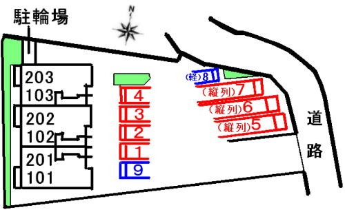 パノラマの区画図|駐車場