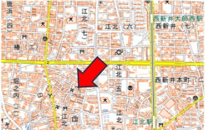 足立区　1棟アパートの地図