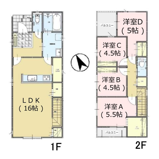 【間取り】 | 福岡市南区長住1丁目2期　2号棟（全4棟）【仲介手数料無料・0円】 | 平日、土日祝日もお好きな日時にご見学可能です。お気軽にお問合せ下さい。