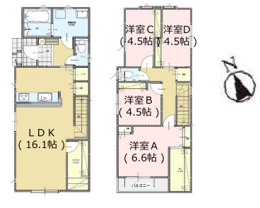 【間取り】 | 福岡市南区長住1丁目2期　3号棟（全4棟）【仲介手数料無料・0円】 | 平日、土日祝日もお好きな日時にご見学可能です。お気軽にお問合せ下さい。