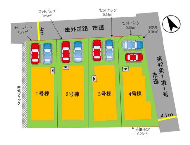 【区画図】 | 福岡市南区長住1丁目2期　3号棟（全4棟）【仲介手数料無料・0円】 | 区画図です。3号棟