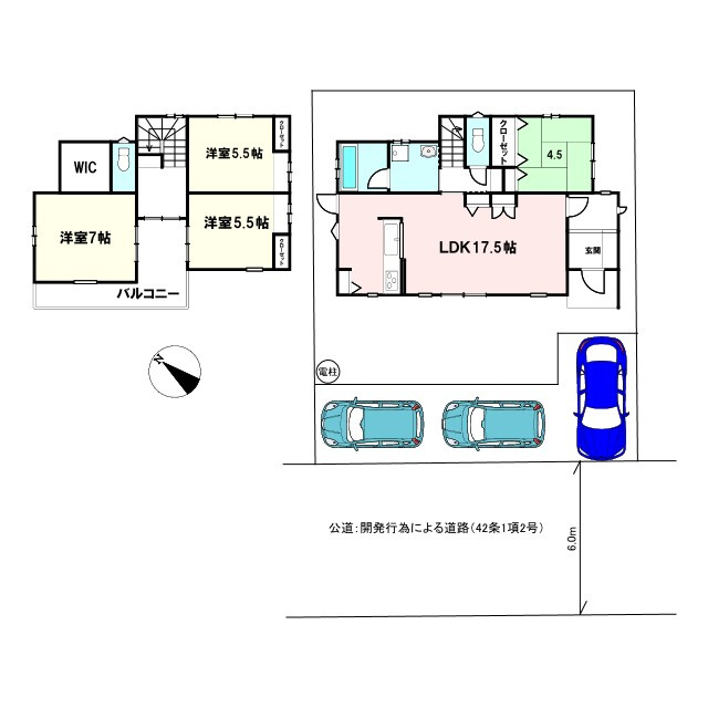 築浅　オール電化戸建　成田市本城中古戸建の間取り